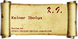 Kelner Ibolya névjegykártya